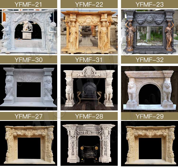 камины из белого мрамора в продаже