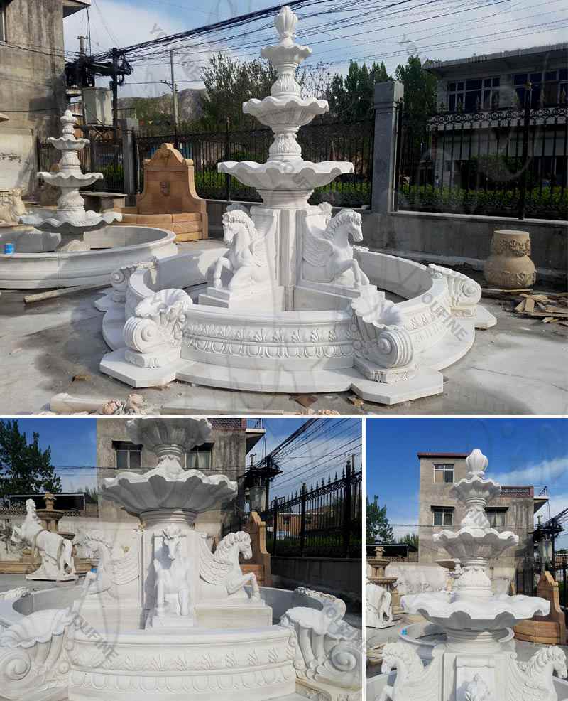 Garden Marble Horse Water Fountain Design