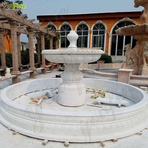 Easy design life size tiered fountains one tiered white marble fountain cost for sale on stock