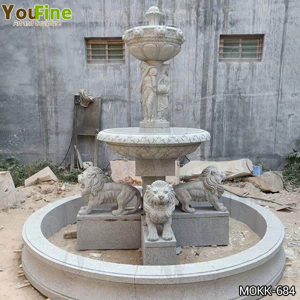 Customized Polished Granite Tiered Fountain Simple Style for Sale MOKK-684